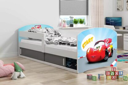 Børnesenge Racer Med Madras Og Opbevaringskasse 160x80cm hvid