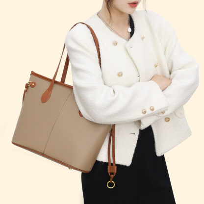 Ægte læder håndtaske Mio, beige Venetia - Image 3