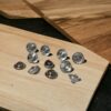 Polstring krystalknap 20x15mm med metalbase, sæt af 10 stk